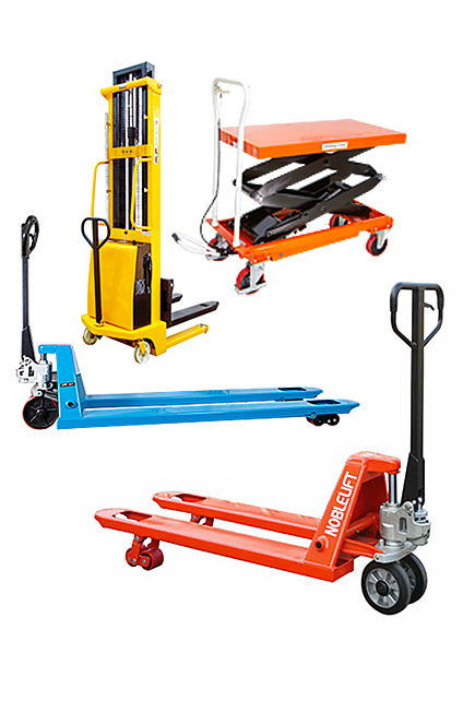 Hand pallet trucks, stackers, trolleys, lifting tables